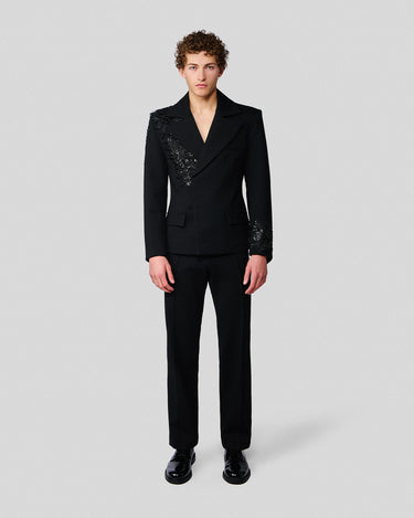 Lorenzo Black Beaded Crop Jacket