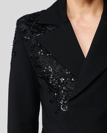 Lorenzo Black Beaded Crop Jacket
