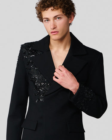 Lorenzo Black Beaded Crop Jacket