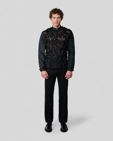 Solomon Black 3-D Rosette Couture Shirt Jacket
