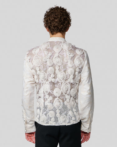 Solomon Ivory 3-D Rosette Couture Shirt Jacket