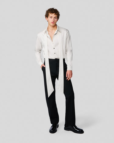 Oscar White Bow Neck Shirt