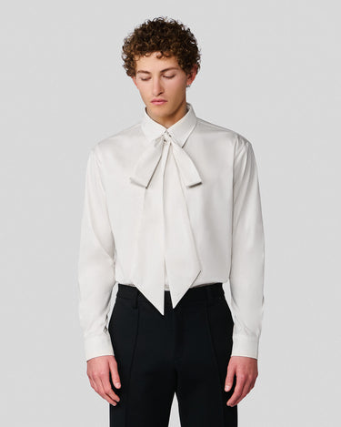 Oscar White Bow Neck Shirt