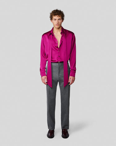 Ricardo Magenta Satin Shirt/Scarf
