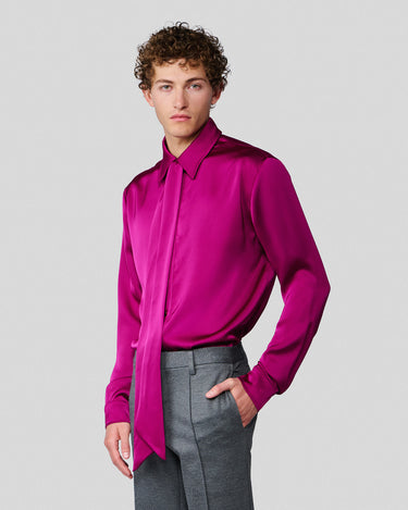 Ricardo Magenta Satin Shirt/Scarf
