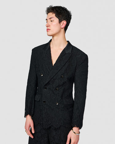ELIAS BLACK LACE TUXEDO BLAZER