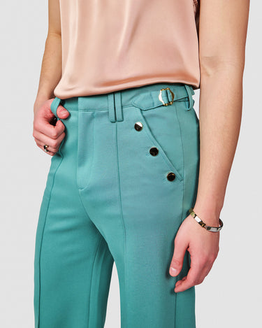 ASHER AQUA DOUBLE KNIT TROUSER