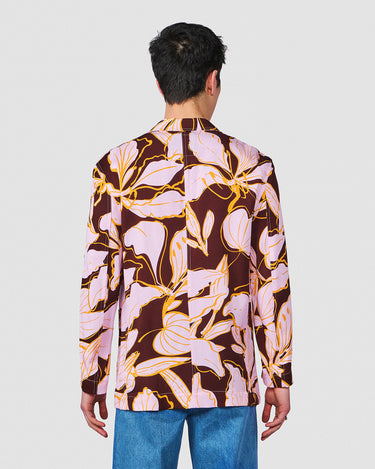 BODHI CHOCOLATE/LILAC TROPICAL PRINT JACKET