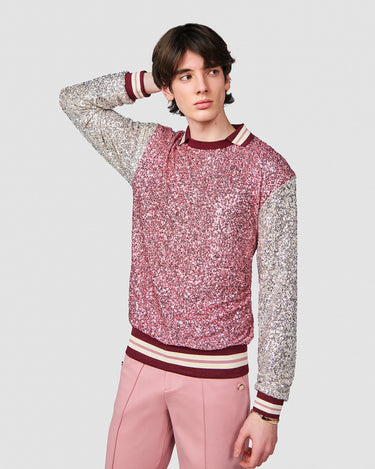 BANKS BLUSH/PLATINUM SEQUIN SWEATER