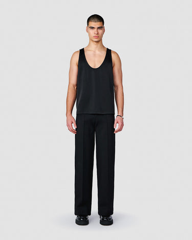 CALLUM BLACK SATIN LOW CUT TANK