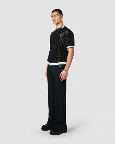 REISS BLACK SEQUIN POLO