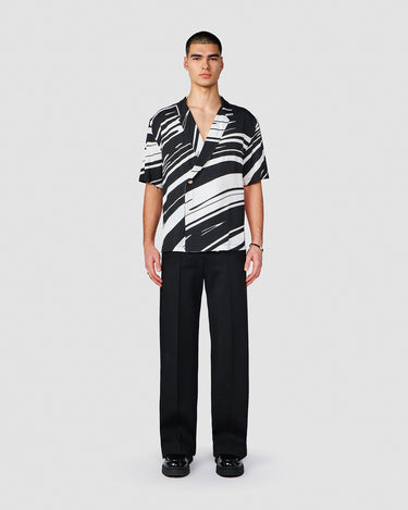 KIT BLACK/WHITE ABSTRACT WRAP SHIRT