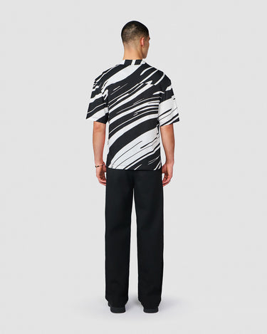 KIT BLACK/WHITE ABSTRACT WRAP SHIRT