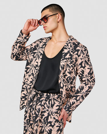 BODHI BLACK/BLUSH ABSTRACT FLORAL JACKET