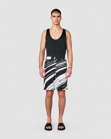TRIPP BLACK/WHITE ABSTRACT BERMUDA SHORT