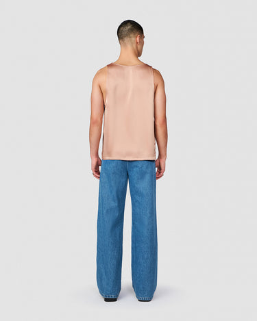 CALLUM TAN SATIN LOW CUT TANK