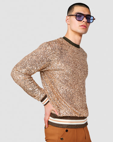 RIVER GOLD SEQUIN SWEATER