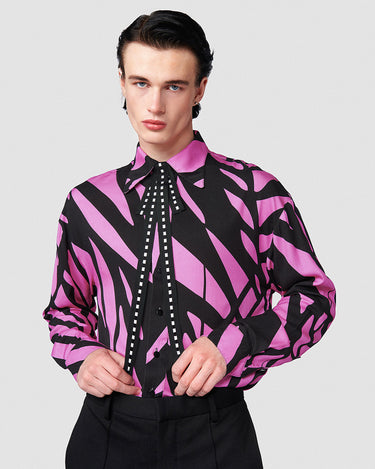 Maverick Ribbon Tie Neck Shirt