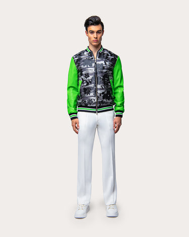 Floral Brocade Varsity Bomber