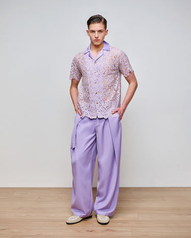 Ezra Lilac Lace Shirt