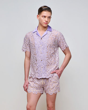 Ezra Lilac Lace Shirt