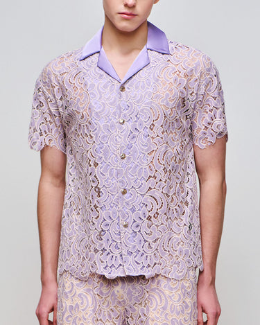Ezra Lilac Lace Shirt