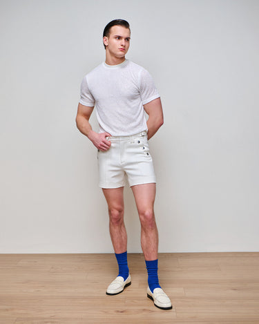 Asher Off White Ponte Short