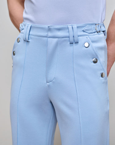 Asher Powder Blue Ponte Boot Cut Trouser