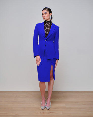 Delta Cobalt Slit Pencil Skirt