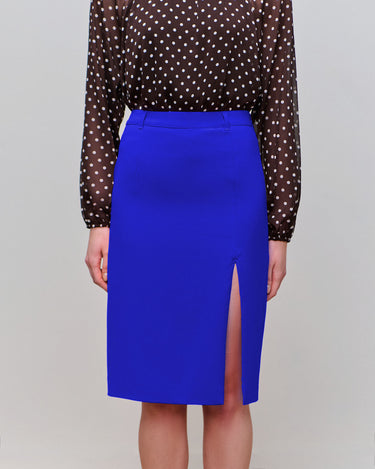 Delta Cobalt Slit Pencil Skirt