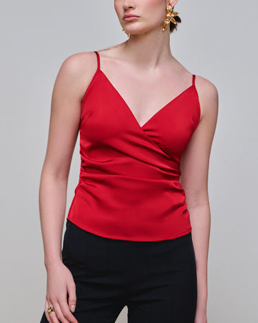 Olympia Crimson Satin Camisole