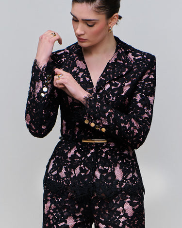 Eden Black Lace Peplum Jacket