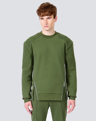 Ethan Olive Zip Sweatshirt