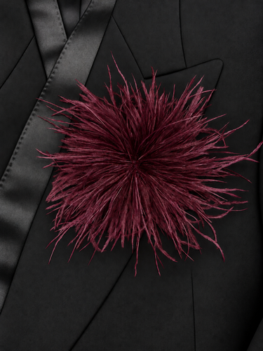 Burgundy Fine Feather Pin