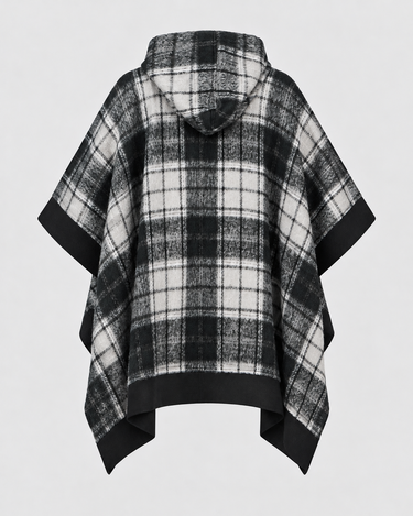 Dakota  Grey Check Cape Coat