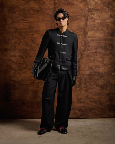Louis Black Wool Military Jacket