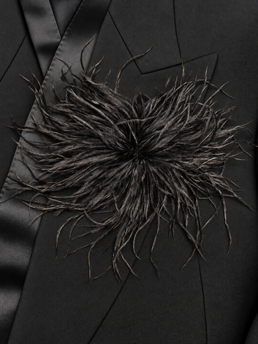 Black Fine Feather Pin