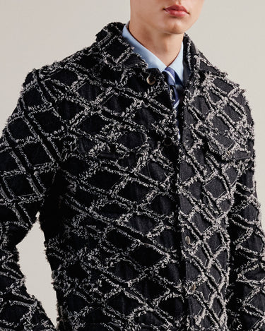 Dimitry Charcoal Frayed Denim Trucker Jacket