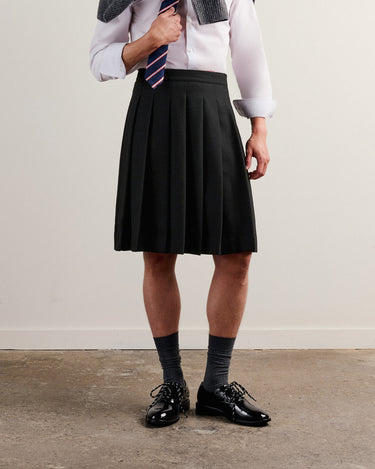 Matias Black Wool Pleated Kilt- Pre-Order / Ships Nov.15