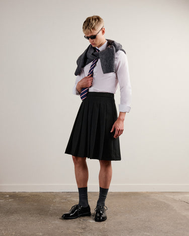 Matias Black Wool Pleated Kilt- Pre-Order / Ships Nov.15