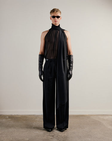 Helios Black Chiffon Halterneck Top