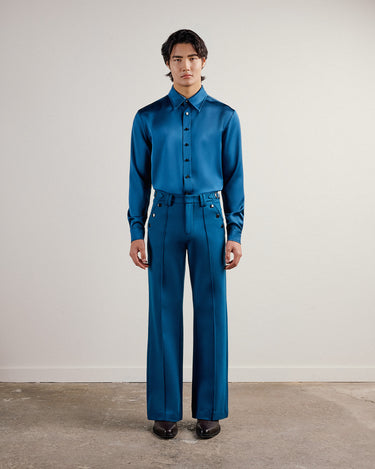 Asher Teal Ponte Boot Cut Trouser