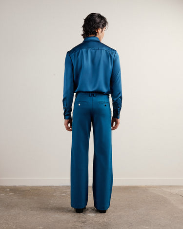 Ricardo Teal Satin Shirt & Scarf
