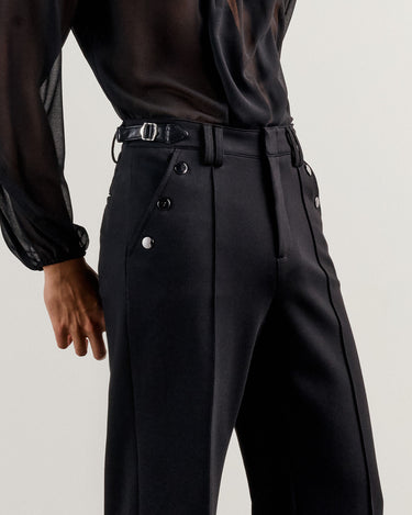 Asher Black Ponte Boot Cut Trouser