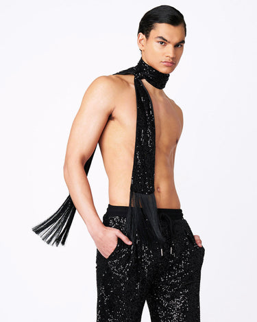 Star Black Sequin Scarf