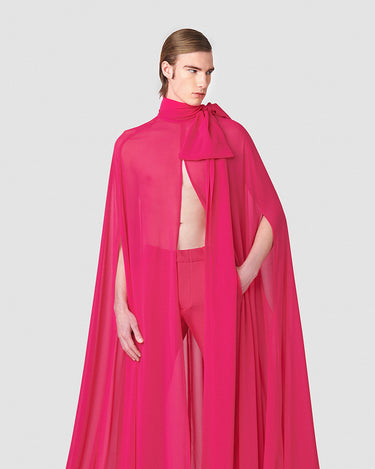 Oscar Magenta Chiffon Kaftan