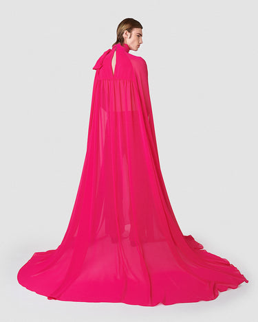 Oscar Magenta Chiffon Kaftan