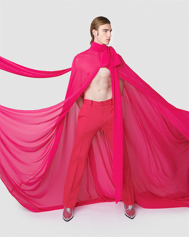 Oscar Magenta Chiffon Kaftan