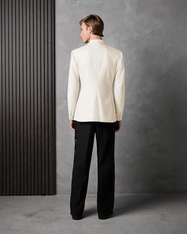 HAYDEN IVORY/BLACK WOOL SUIT- Designer Made to Measure