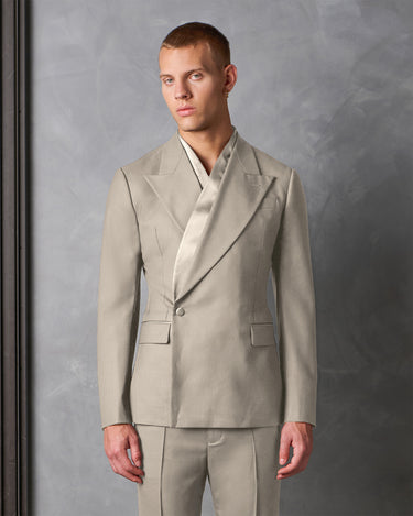 HAYDEN PLATINUM WOOL COCKTAIL SUIT- made to order